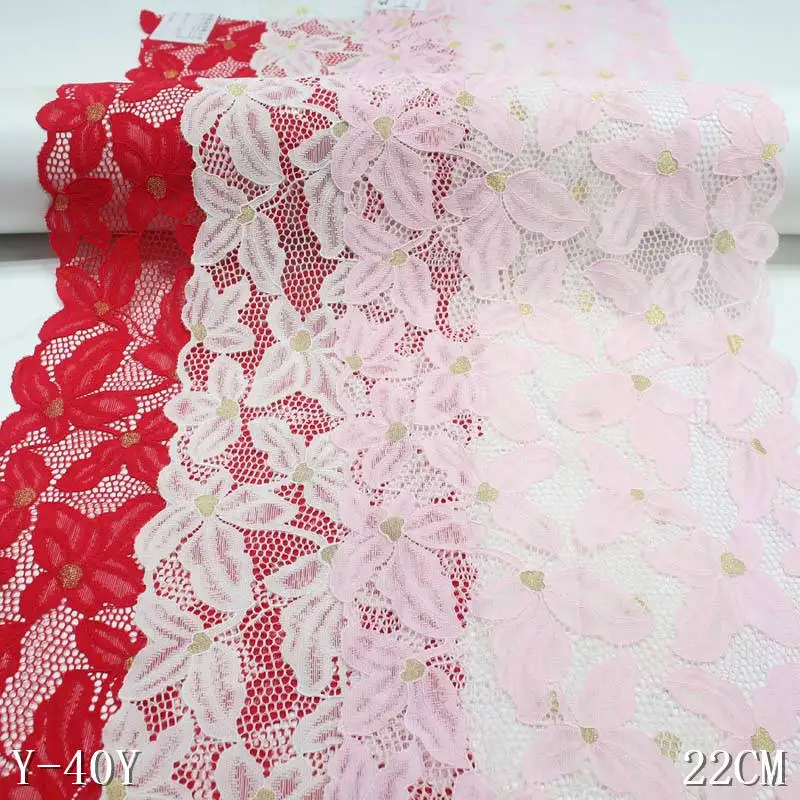 

50Yards Garment Underwear Accessories Elastic Stretch Flower Lace Trim White Laces Fabric