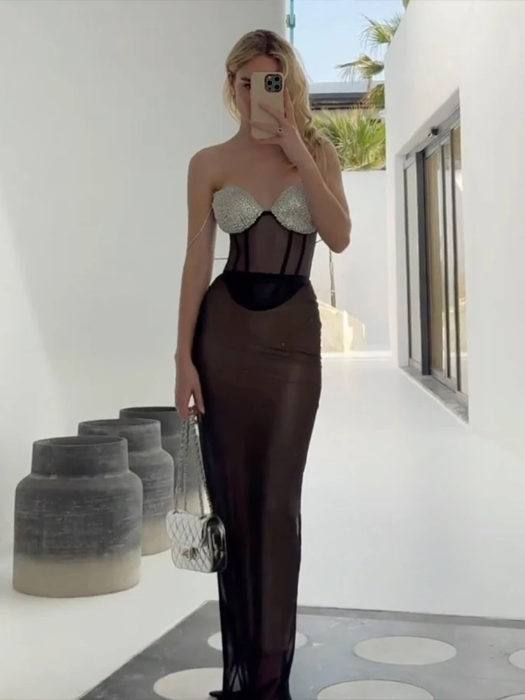 InGrily Лоскутные сексуальные женские отпускные Холтер Прозрачные топы с рыбьей