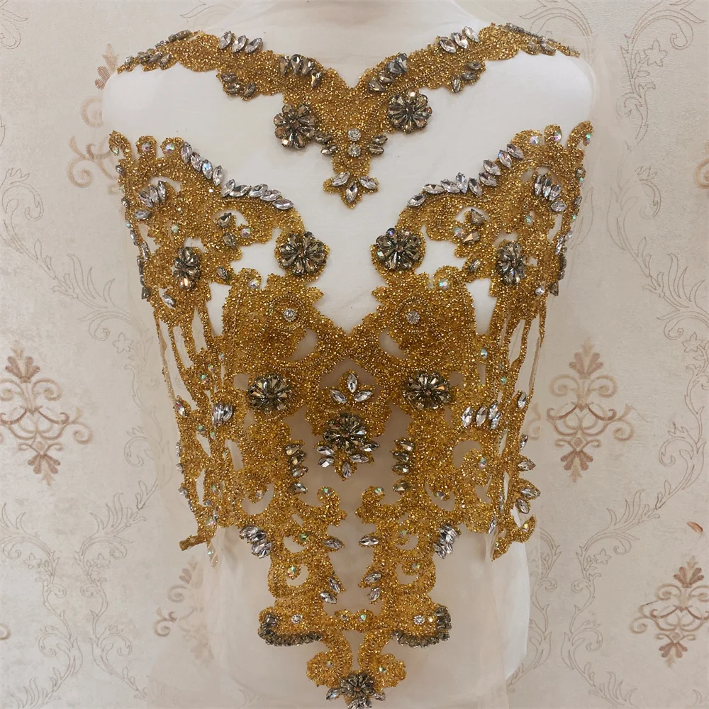Новый дизайн золотые серебряные стразы мотив с горячей фиксацией украшения