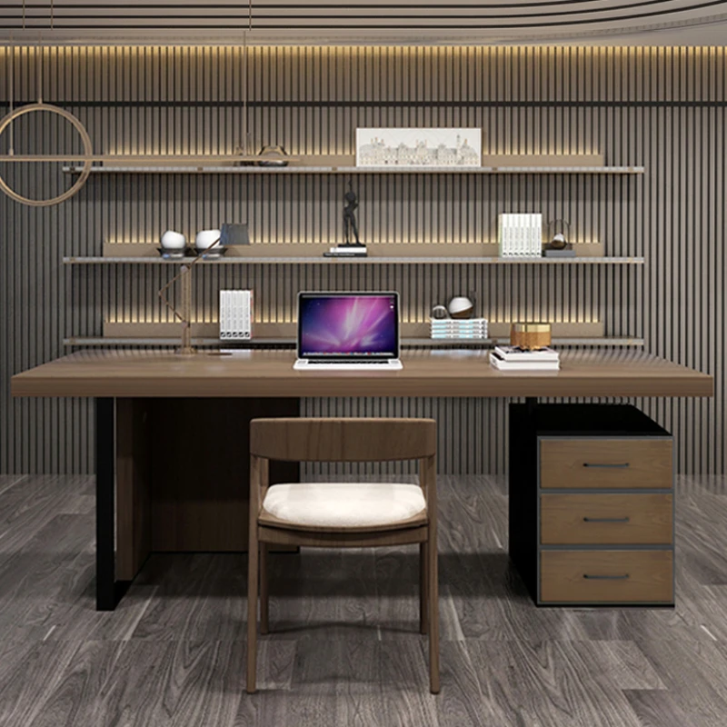 

Офисный стол из массива дерева, креативная искусственная конструкция, компьютерный стол в стиле лофт и индастриал, стол для руководителя президента, стол для одного человека,