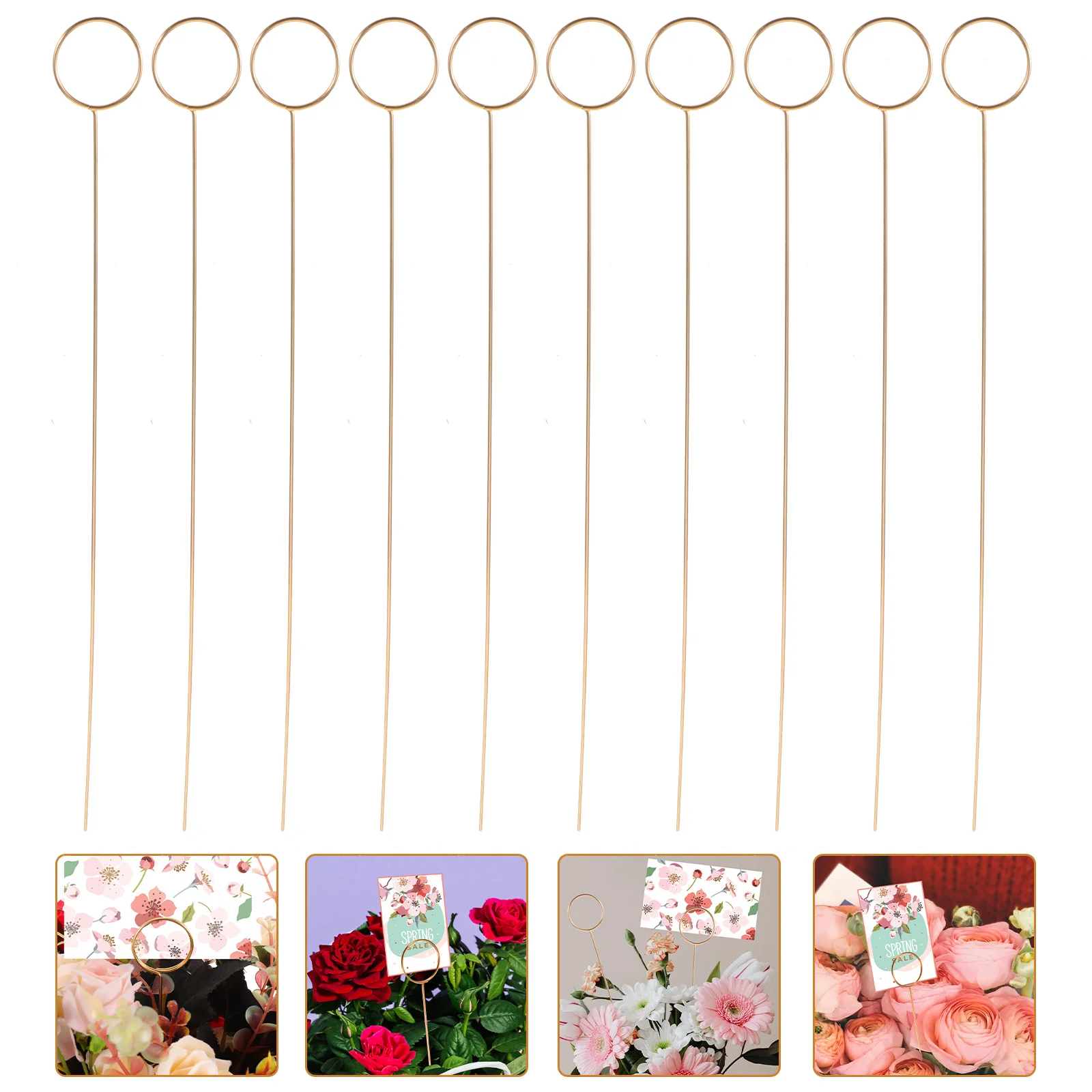 

10 Pcs Flower Arrangement Round Holder Office Metal Bracket Picture Wire Love Card Holders