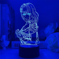 genshin impact raiden shogun night light 3d usb led game character figure lights kid bedside lamp bedroom decoration