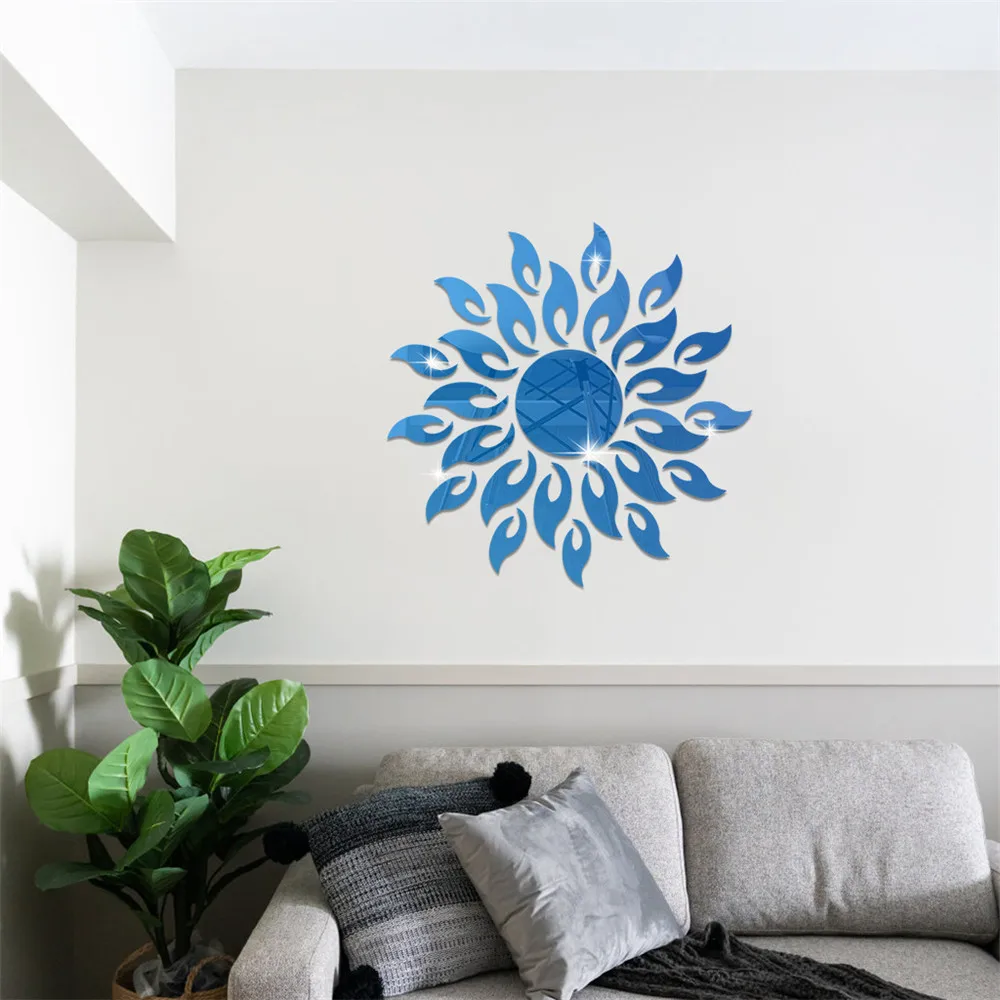 

Зеркальная Настенная Наклейка s DIY, серебряная Светоотражающая наклейка, украшение для комнаты, съемная Настенная Наклейка для дома, гостин...