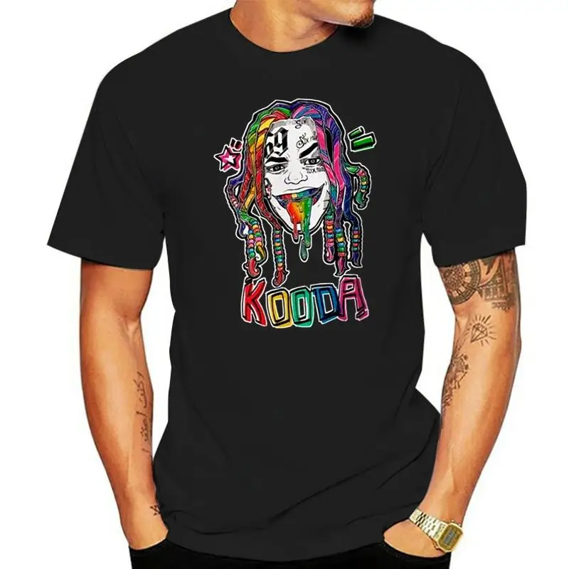 

Новинка, Мужская черная футболка с рисунком 6Ix9Ine, размер S-2Xl, Винтажная Футболка