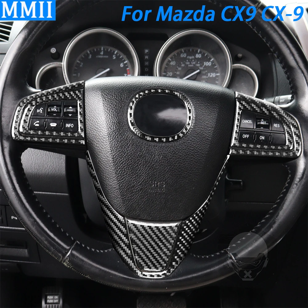 Для Mazda CX9 CX-9 2010-2015 кнопки рулевого колеса из углеродного волокна отделочная