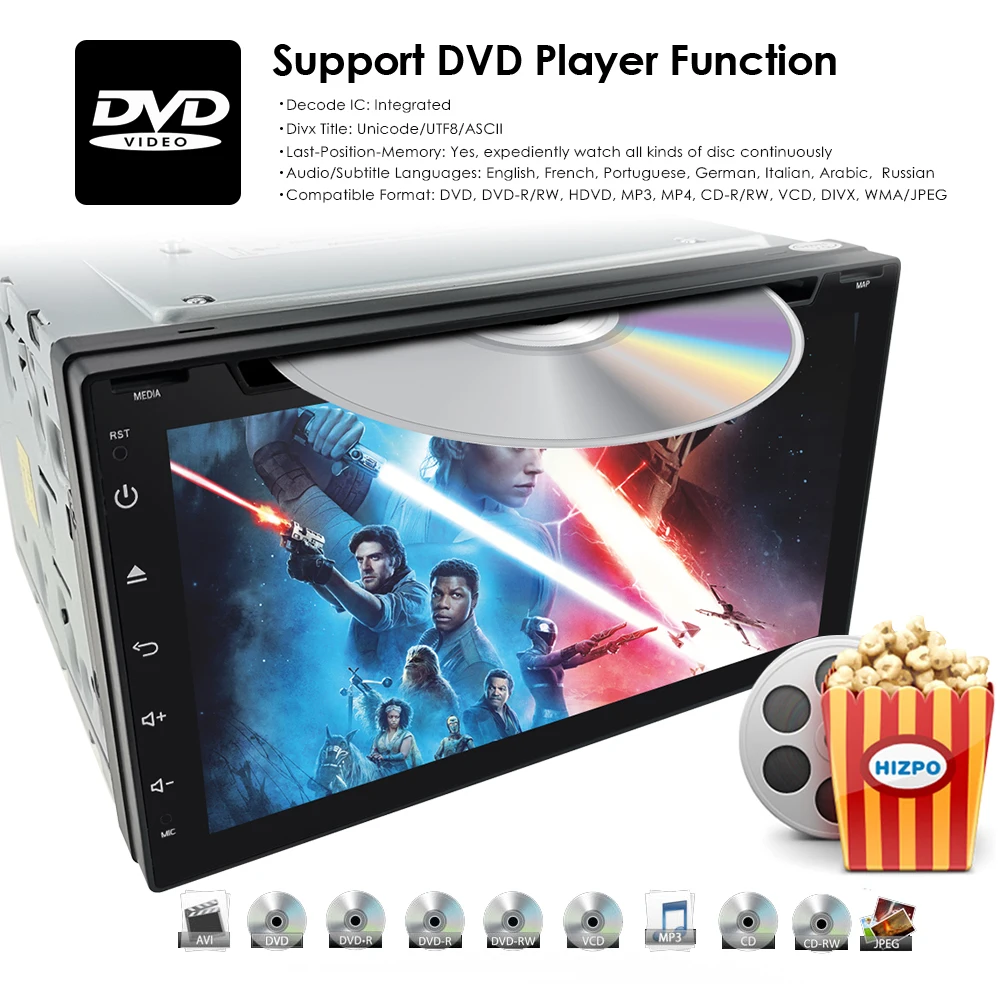 Автомагнитола 2 Din на Android 10 универсальная мультимедийная стерео-система с DVD GPS