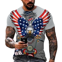 fashion american eagle 3d print t shirt men summer hip hop street style personality trend loose plus size 6xl shirt