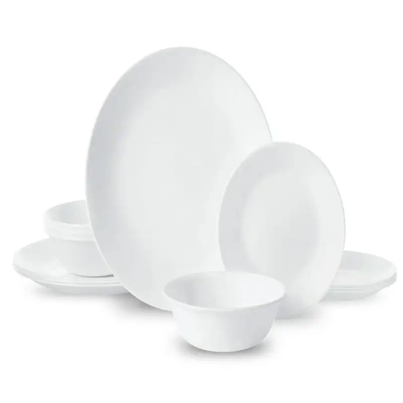 

Winter Frost White, Round 12-Piece Dinnerware Set Korean spoon and chopsticks set Fork Portable tableware столовые пр