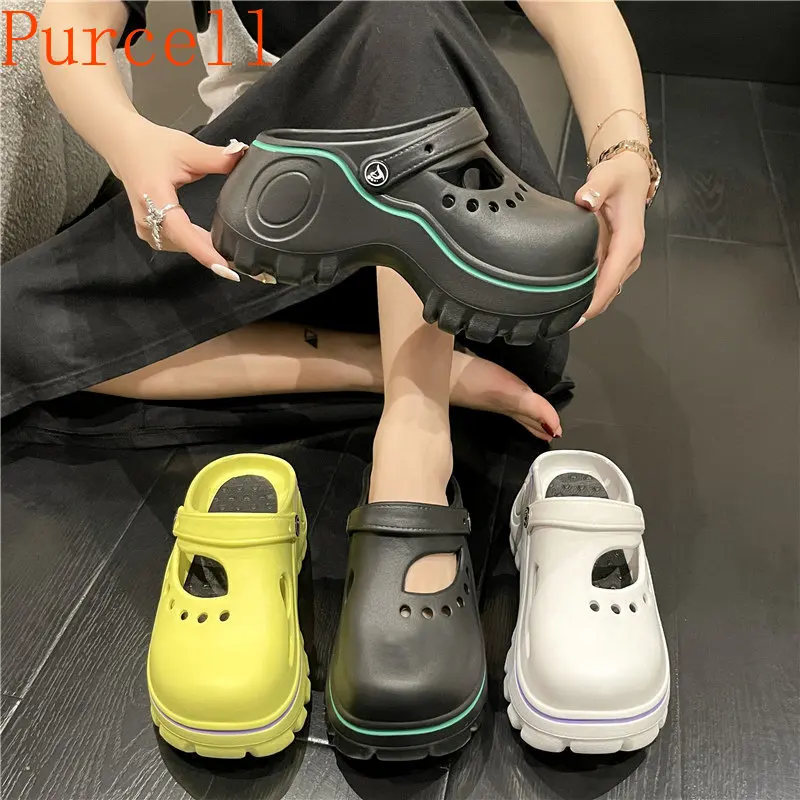 2023 new women's garden shoes heightening slippers girls beach shoes