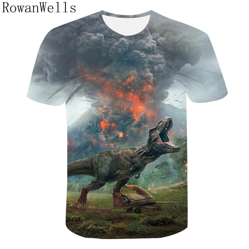 

2021 Jurassic World Fallen Kingdom Cool Dinosaur Head 3d Print T Shirt Men/women Hiphop Tee Tshirt Boy Color Clothes Drop Ship