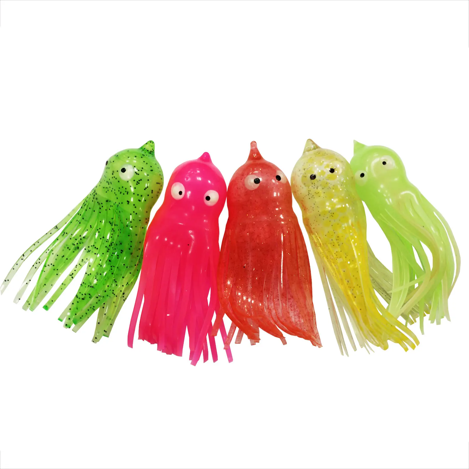 

FREE FISHER 5-25pcs Octopus Soft Baits Fishing Soft Skirt Squid Tuna Fishing Baits/Lures 9-15cm Luminous Artificial Bait