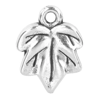 25pcslot fashion retro silver color leaves charms zinc alloy craft pendants for men women diy jewelry handmade accessories