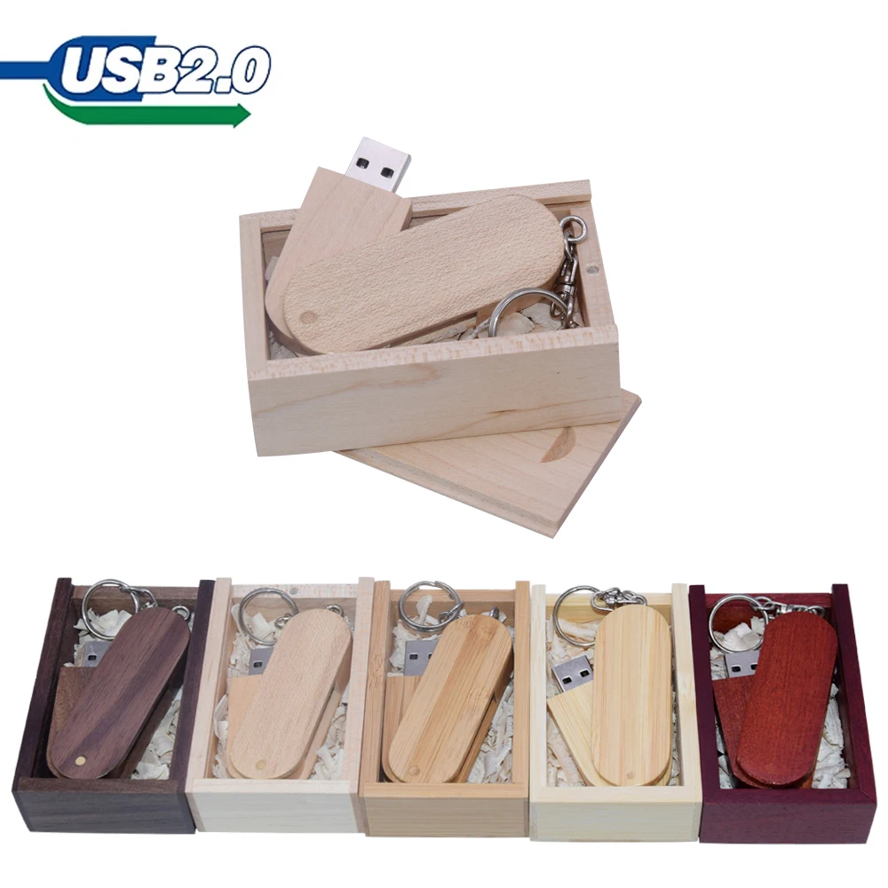 

(over 10 PCS free LOGO)walnut Wood USB + box pendrive 4GB 8GB 16GB 32GB 64GB 128GB USB Flash Drive Memory stick photography gift