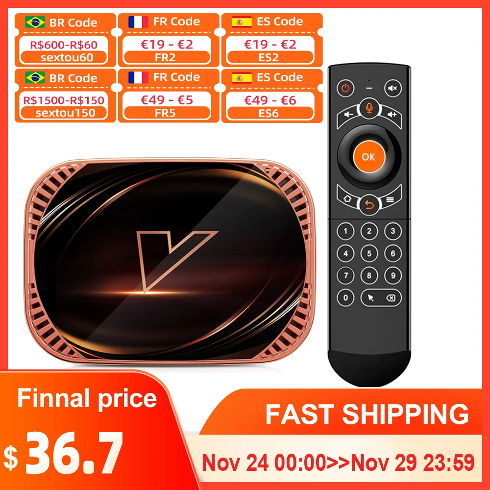  2022 VONTAR X4 Amlogic S905X4 Smart TV Box Android 11 4GB 128GB 32GB 64GB Wifi BT AV1 Media Player TVBOX 4K 1000M Set top box 