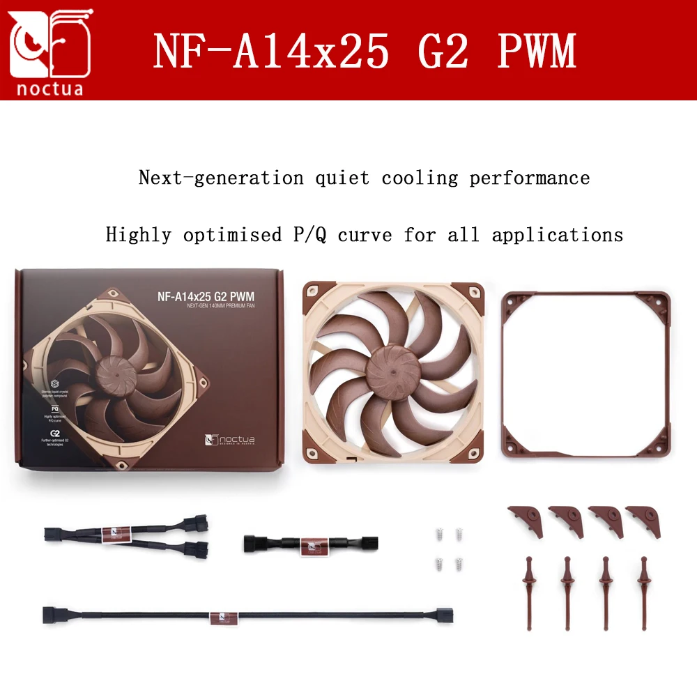 Фото Noctua NF-A14X25 G2 PWM SX2-PP Тихая производительность охлаждения нового поколения 140x140x25 мм Бесшумный вентилятор охлаждения Подшипник радиатора SSO2 №2