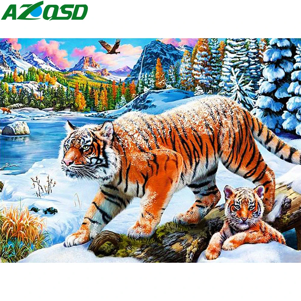 

Набор для рисования по номерам на холсте тигр, 60 х75 см