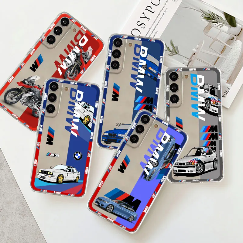 

Luxury BMW-Sports Drift Car Phone Case For Samsung Galaxy S23 S22 S21 FE S20Plus Ultra S9 S8 S10 Note 20 10 Silicone Soft Cover