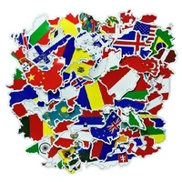 50pcs flags map stickers creative car guitar skateboard luggage laptop handbook stickers cell phone