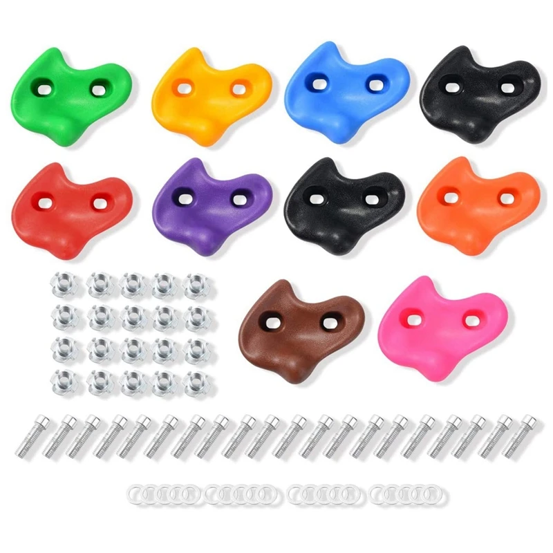 

10 Pcs Climbing Brackets Colored Rock Play Tower Climbing Frame Climbing Wall Parts For Outdoor Physical Training