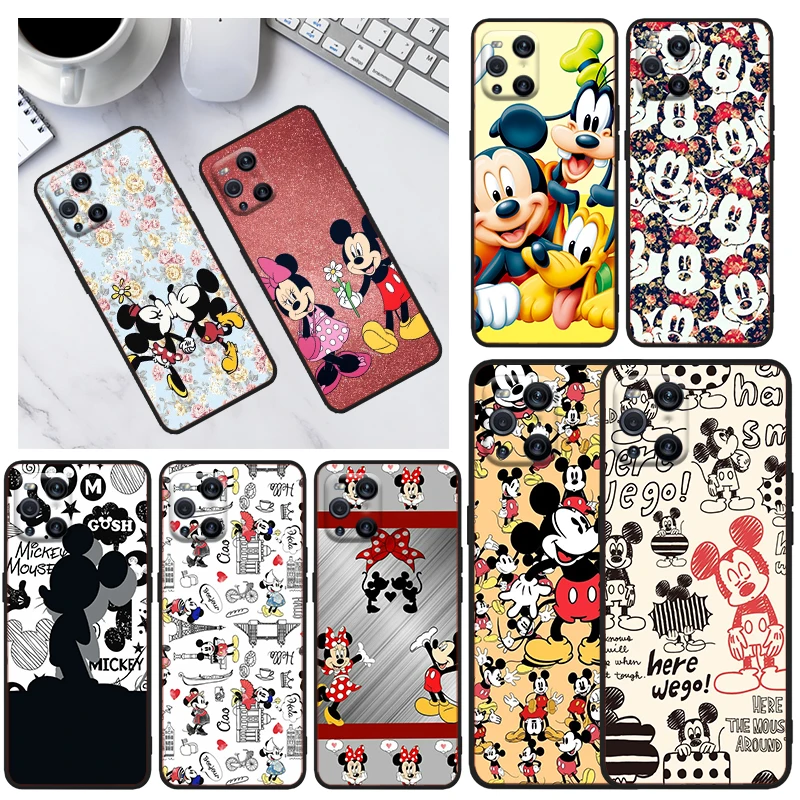 

Disney Mickey Mouse Pattern For OPPO Find X3 X2 R17 Neo Lite R15 R9S F19 F15 F11 F9 K9 K5 Pro Plus 5G K3 Black Phone Case Capa
