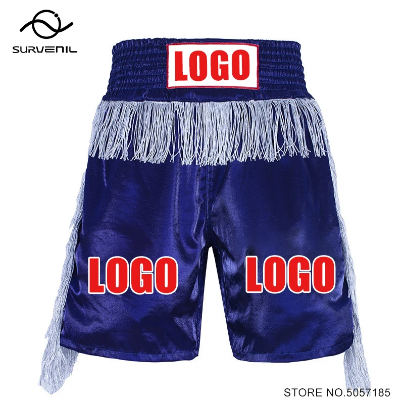 Купить Personalized Boxing Shorts Men Womens Kids Tassels Satin Muay ...