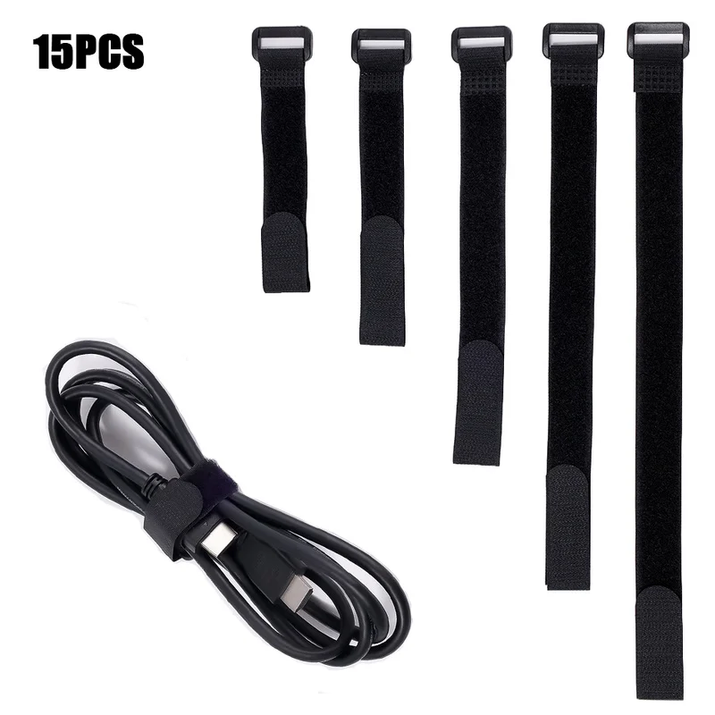 

15PCS Nylon Cable Tie Reverse Buckle Strap Cable Ties Wire Wrapped Cord Line Storage Holder Self Aadhesive Fastener Tape