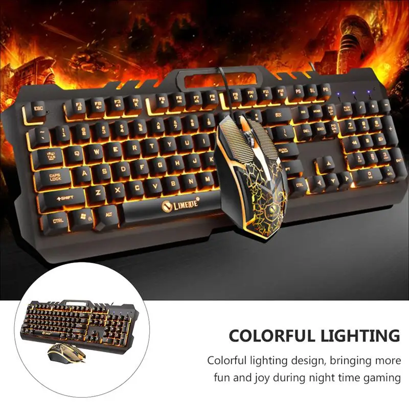 

1 Set Gaming Keyboard RGB Backlit USB Electronic Mouse Computer Gaming Supply