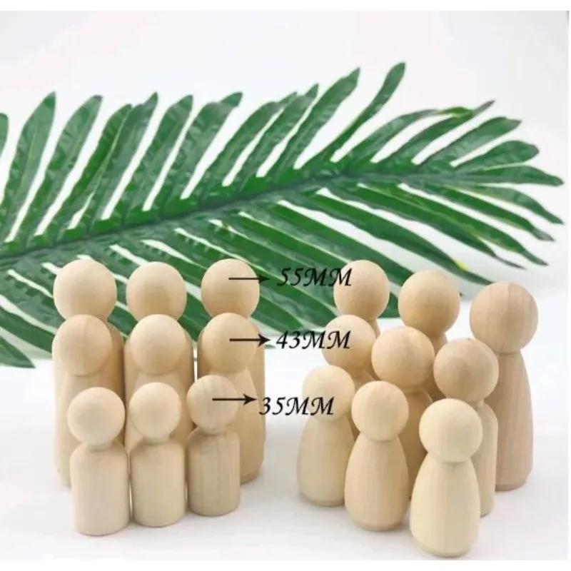 

60 шт., детские деревянные неокрашенные украшения для свадьбы