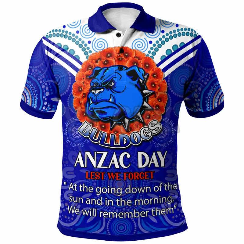 

2022 Summer shirts women for men Bulldogs Rugby Custom Anzac Bulldogs Aboriginal 3D printed Short sleeve t shirts Tops camisas