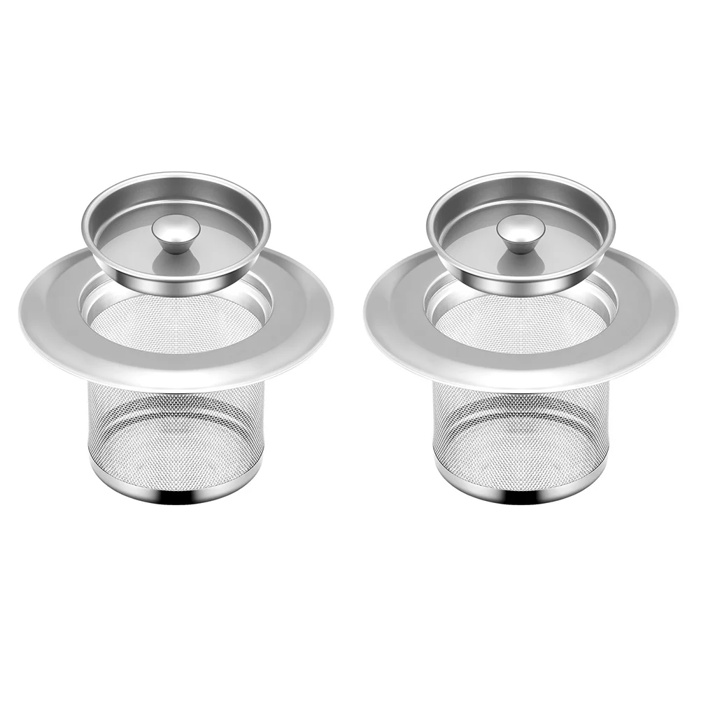 

2 Sets of Kitchen Filters Household Stainless Steel Strainers Drainage Filters