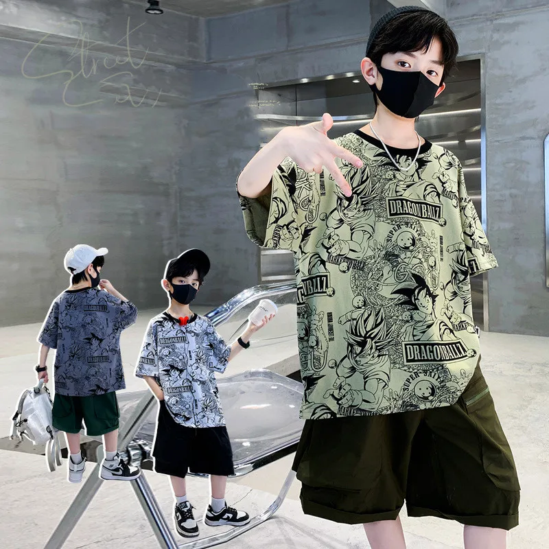 

Комплект из футболки и шортов для мальчиков, на Возраст 4-14 лет