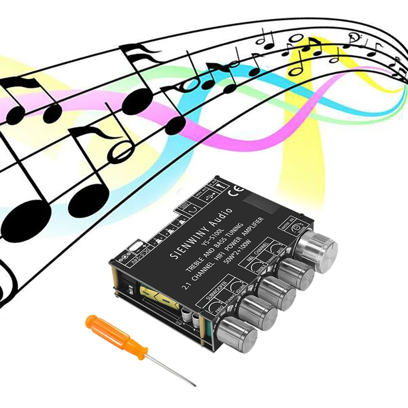 Плата цифрового усилителя 2 1 каналов 50 Вт x2 + 100 высокомощный BT5.0 стереоусилитель