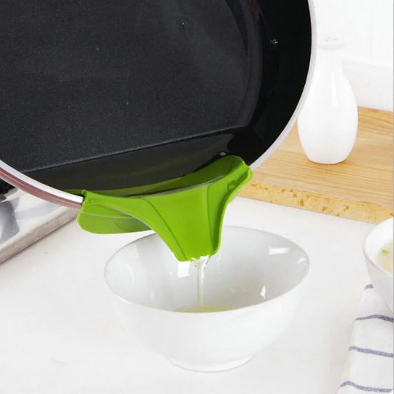 

Silicone Splash Proof Soup Spout Funnel Flow Nozzle Pot Leak Proof Tool Practical Kitchen Kitchen Utensils Edge Deflector