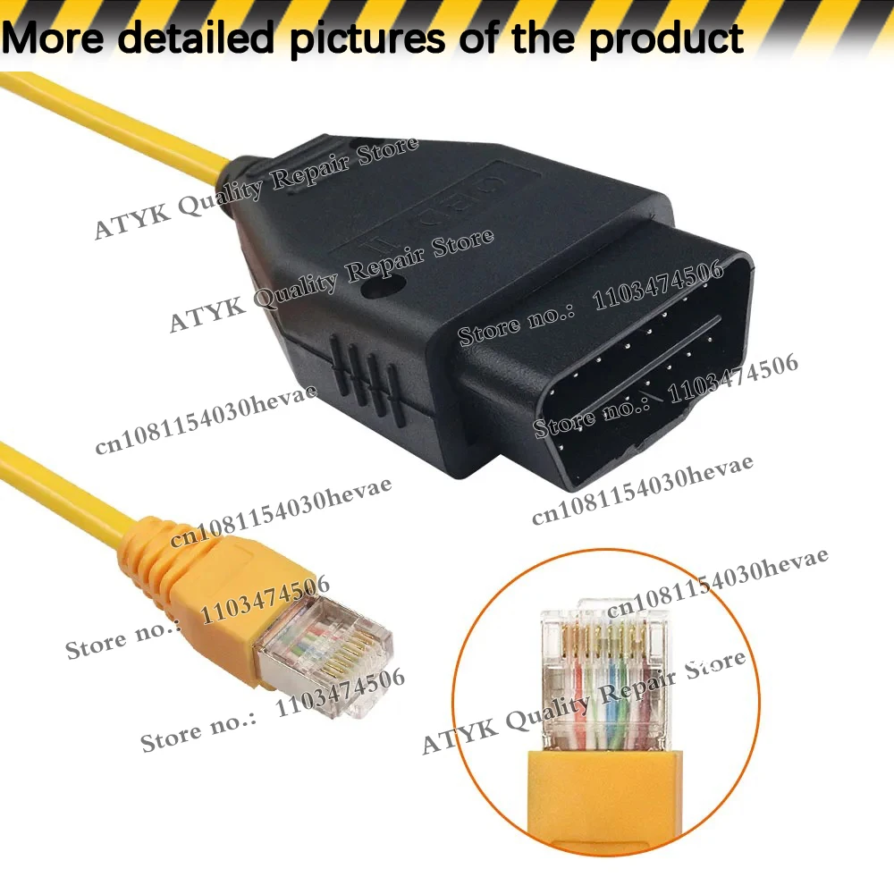 Фото Кабель ENET Bimmercode OBD2 для кодирования BMW F-серии |   E SYS ISTA+ ICOM Bootmod3 Bimmerlink OBD |   Кабель для тяжелых условий эксплуатации №4