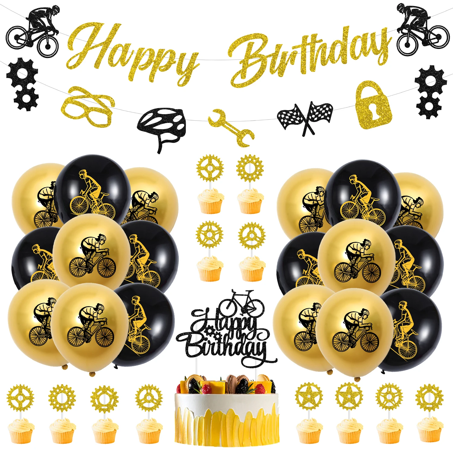Sursurprise велосипедные аксессуары для украшения велосипеда золотые черные