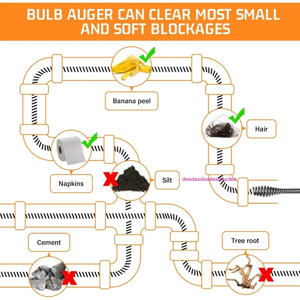 Электрический сливной шнек с сантехническими змеями длиной 25 футов съемник для