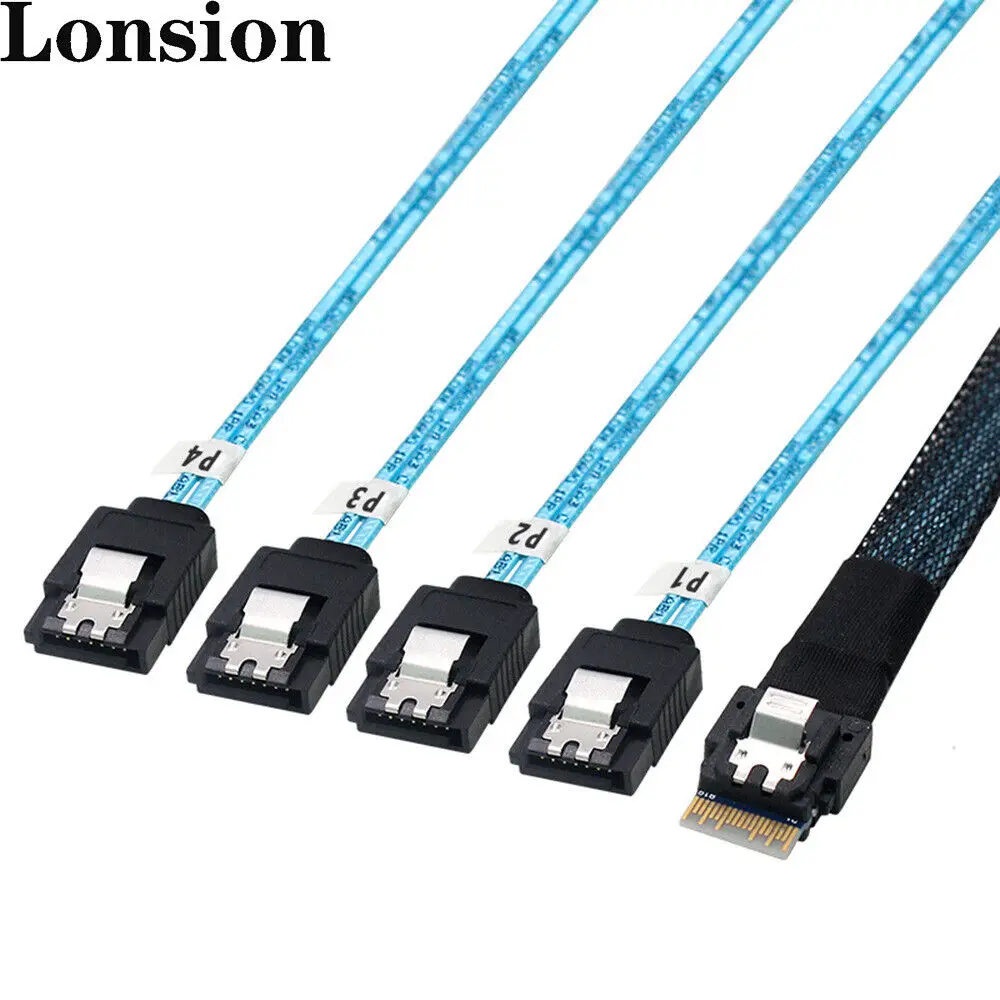 Высокоскоростной кабель для сервера SATA Slimline SAS SFF-8654 4i 38P до 4 портов