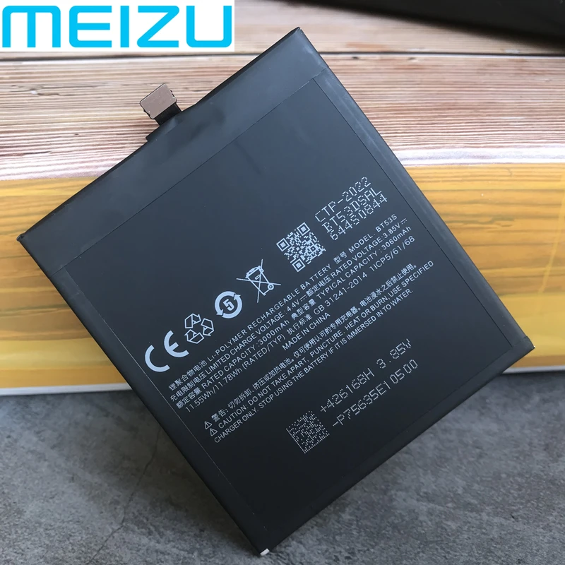 meizu original high quality battery bt53 bt53s for meizu pro 6 m570m m570q m570h pro 6s pro6s m570q s mobile phone batteries free global shipping