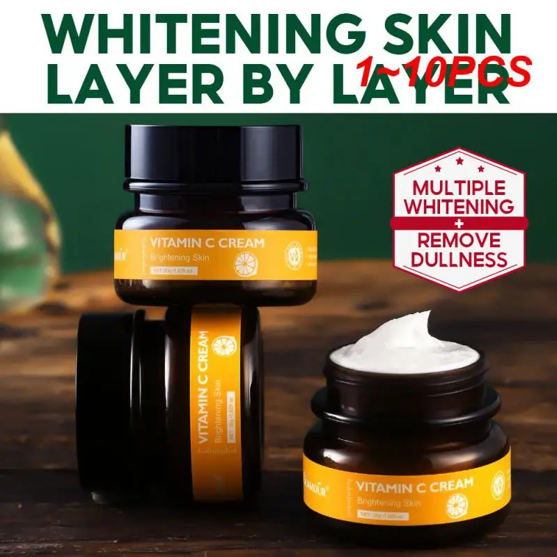 

1~10PCS GLAMOUR Vitamin C Moisture Cream VC Whitening Brightening Anti Wrinkle Anti Aging Repair Fade Freckles Face Cream 30g