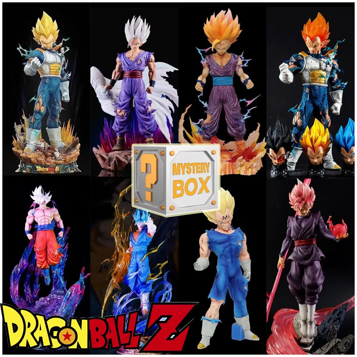 Фото Фигурки Dragon Ball 21-30 см, модель слепых коробки, коллекционные фигурки, подарки, аниме, экшн-фигурка, сюрприз Super Saiyan Goku Vegeta №1