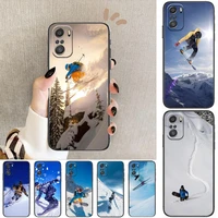 ski board ski for xiaomi redmi note 10s 10 9t 9s 9 8t 8 7s 7 6 5a 5 pro max soft black phone case