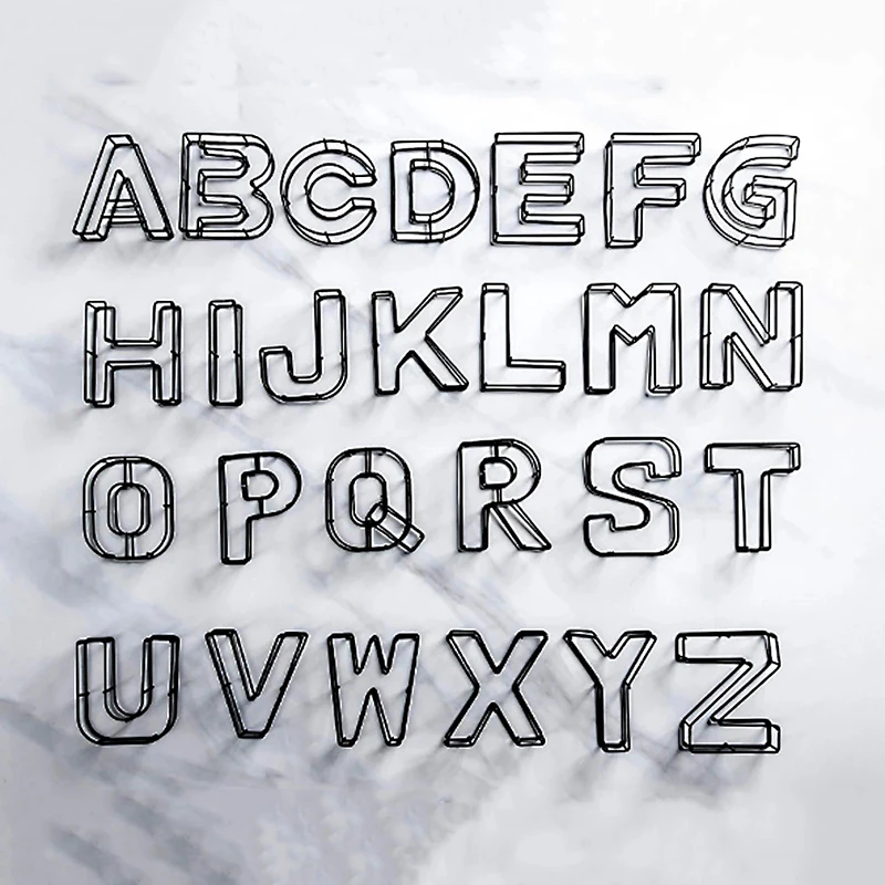 

Home Decoration Black Photography Props Party Supply Cafe Adornment Wrought Iron Alphabet Doorplate Sign Metal Hollow Letter