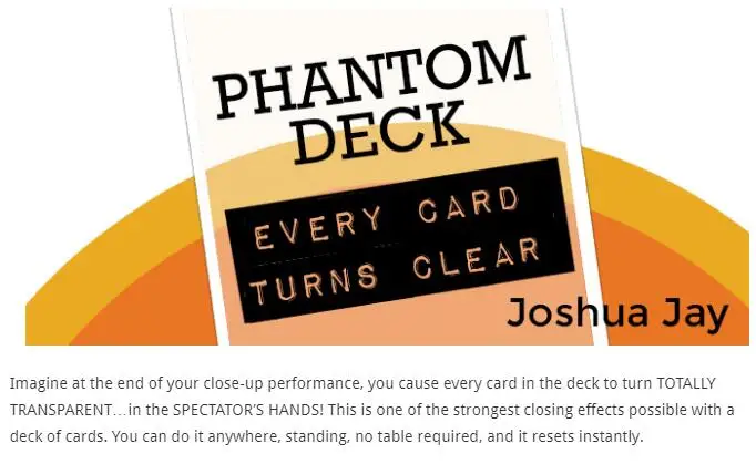 

Фантомная колода от Джошуа Джей, волшебные трюки, магические инструкции