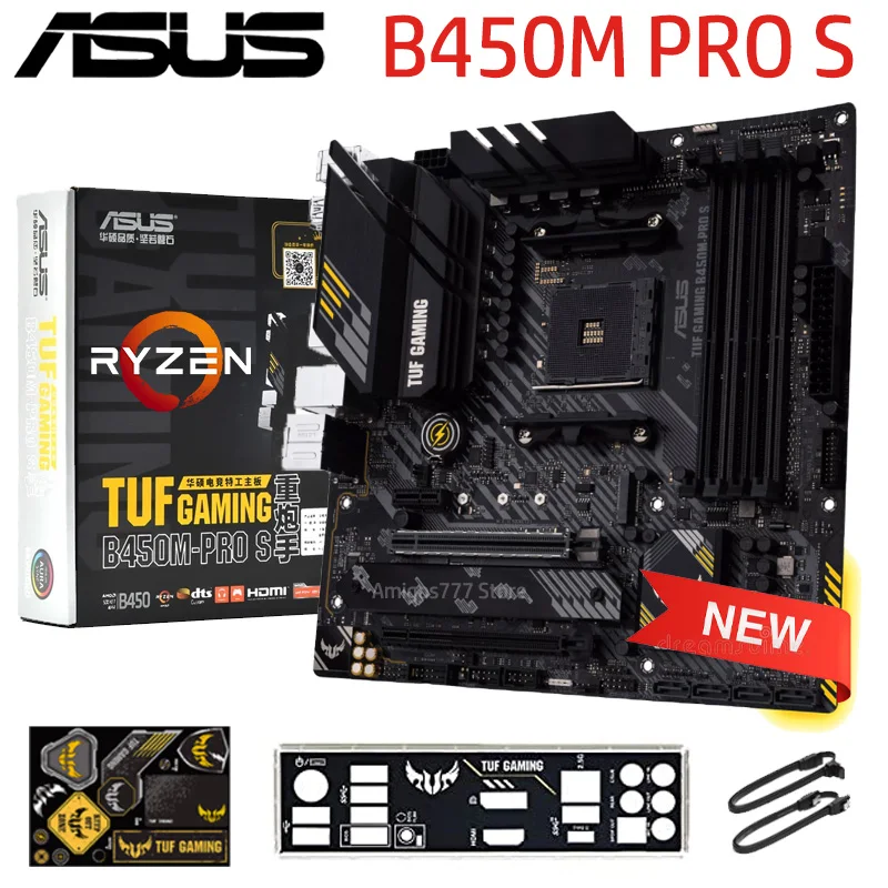 B450 Motherboard AM4 Ryzen R3 R5 R7 R9 CPU AMD B450 Gaming Mainboard AM4 Support Ryzen CPU Desktop B450M PRO S M.2 RGB New