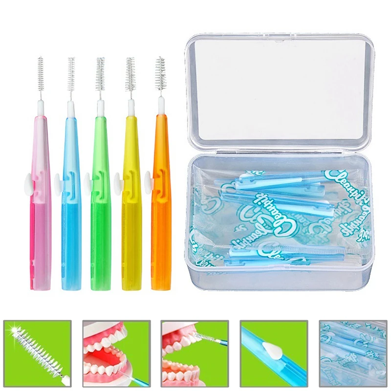 

10pc Push-Pull Interdental Toothpicks Push-Pull Toothpicks Clean Teeth Brushes Braces Dental tool orthodontic I shape Toothbrush