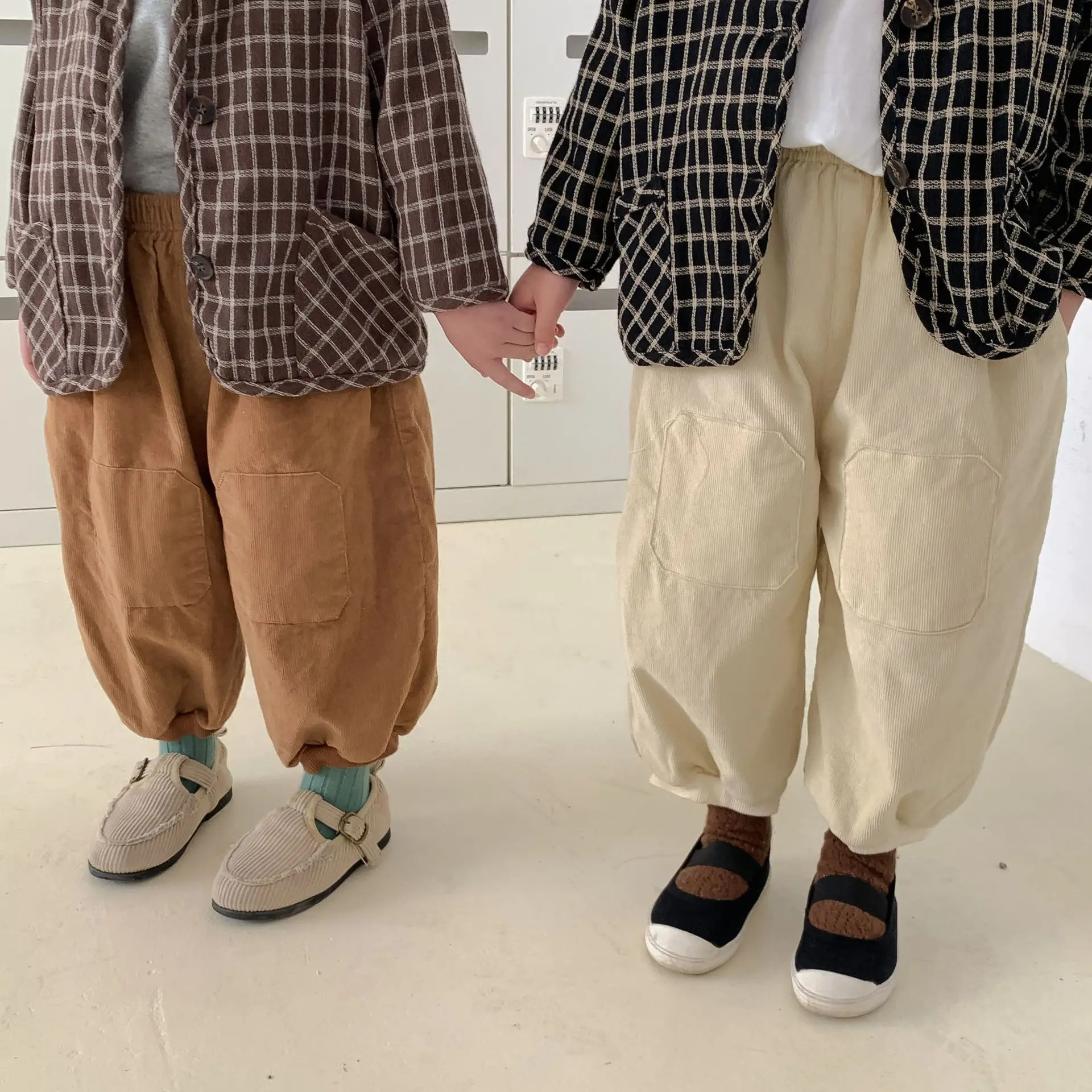 

2022 Spring Autumn Girls Boys Casual Corduroy Pant Baby Kids Children Trousers