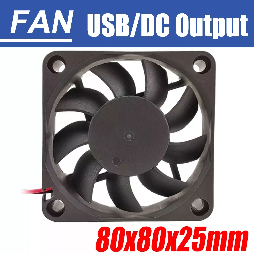 

2023NEW 80 x 80 x 25mm Fan with DC/USB Output for Solar System Solar Cells Outdoor Summer Greenhouse Dog Pet Home Ventilation Eq