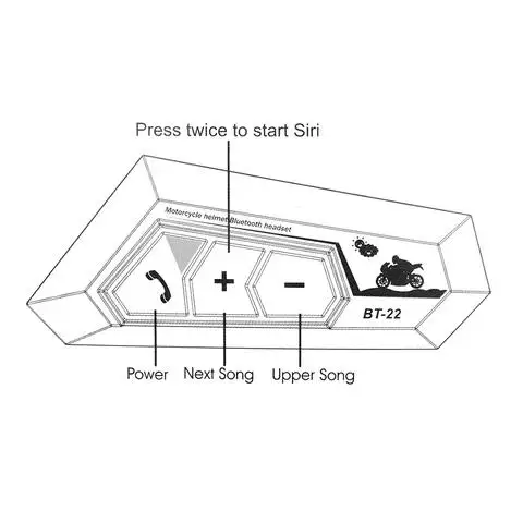 Bluetooth-гарнитура BT22 для мотоциклетного шлема водостойкая BT 5 0 + EDR