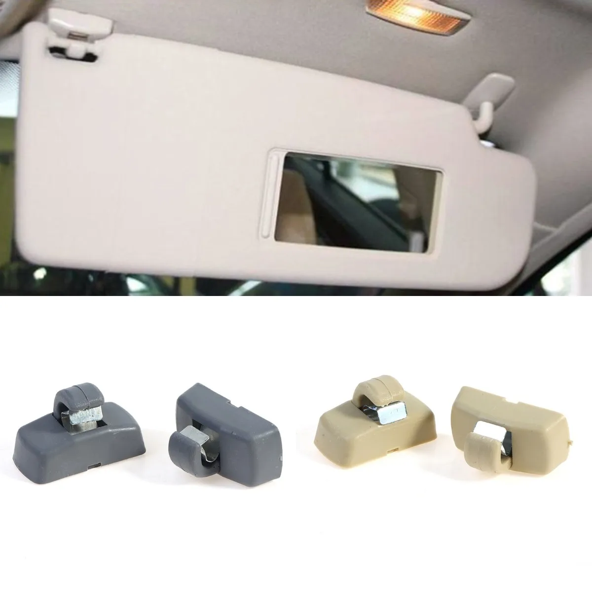 

2Pcs Sun Visor Hook Clip Bracket Hanger 3B0857561B For Golf Passat Beetle Bora Fabia Octavia Superb Beige Dark Gray Black