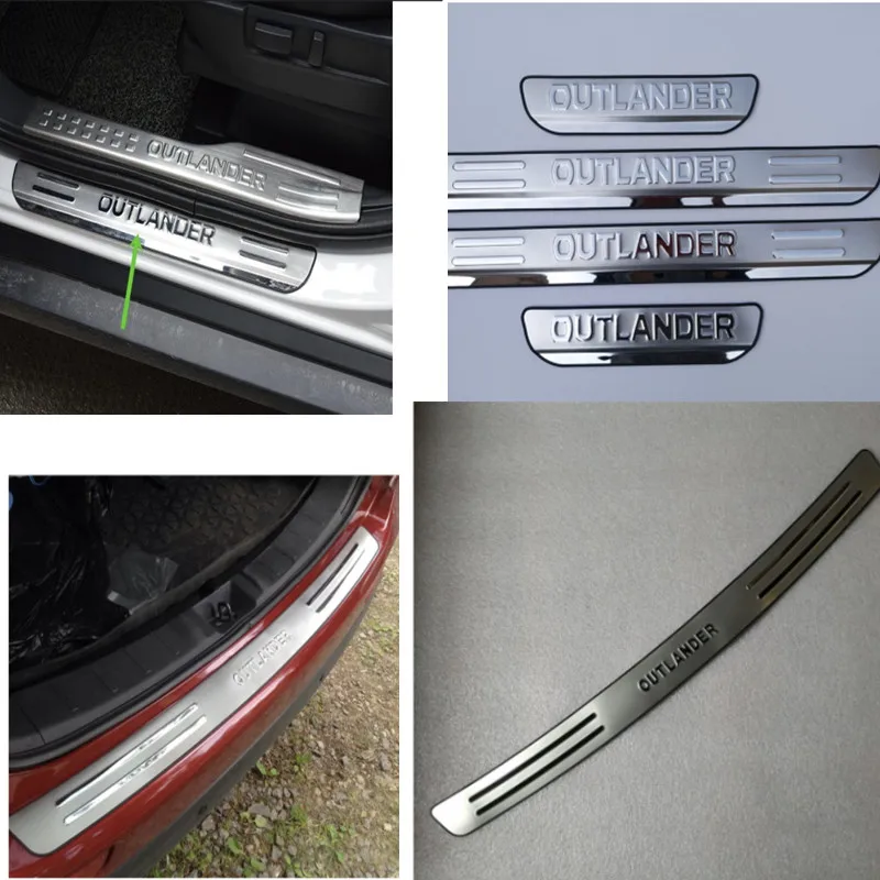 

1-5 Pcs Car Door Sill Protector For Mitsubishi Outlander 2013-2020 Trim Scuff Pedal Threshold Cover Accessories Stainless Steel